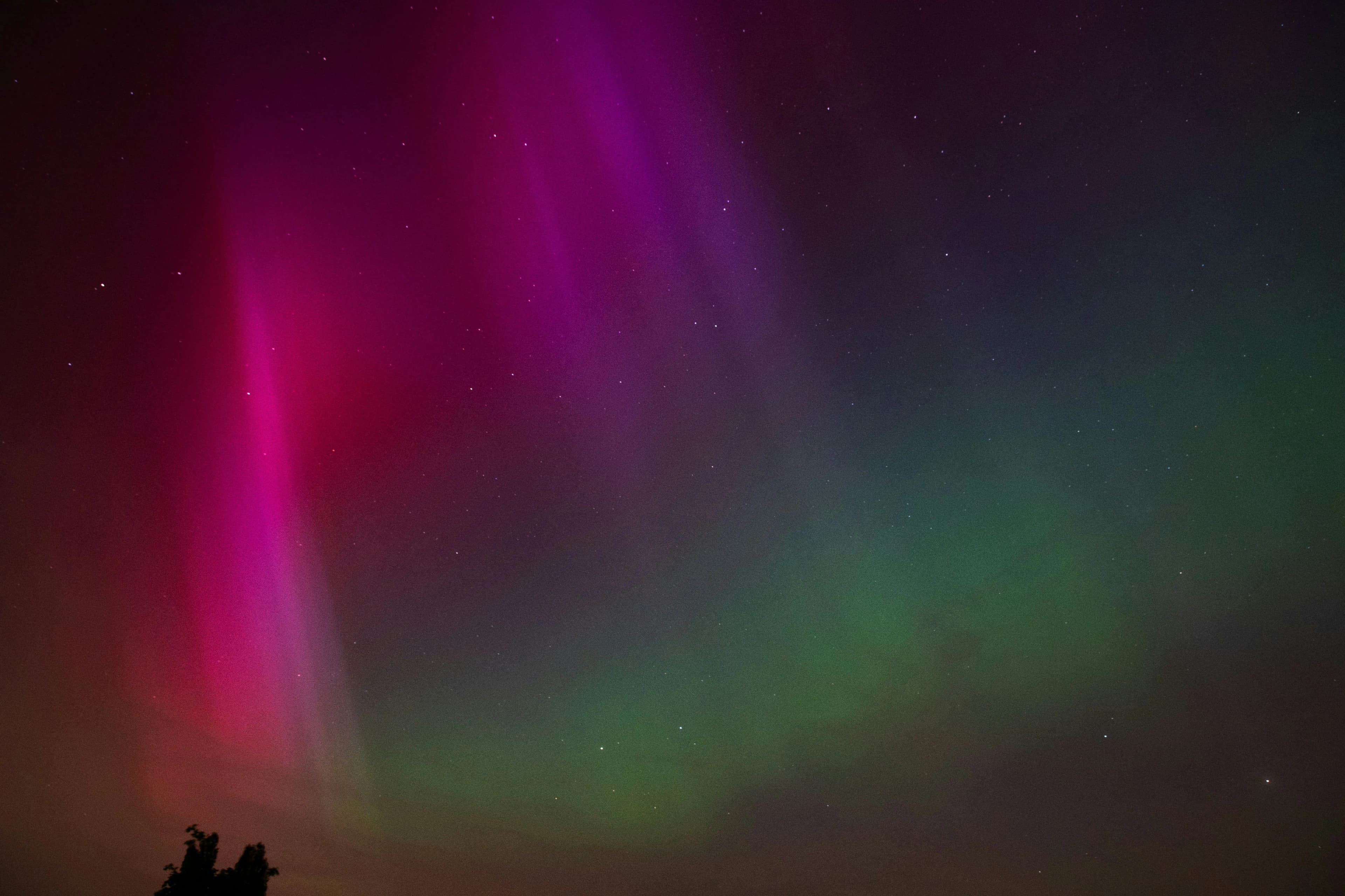 Northern lights over Iceland in winter