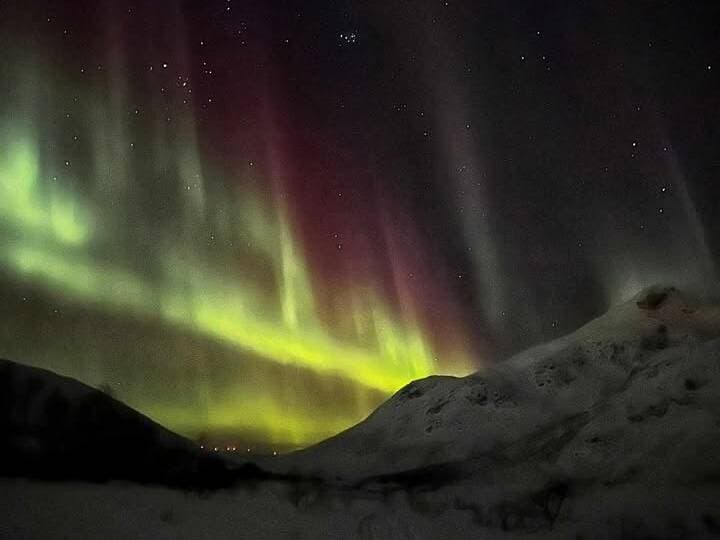 A happy Daniel after witnessing the northern lights in Tromsø